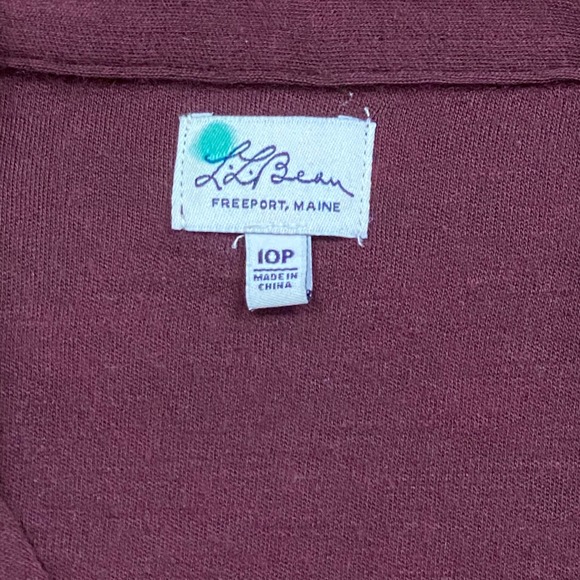 L.L. Bean Wool Henley Dress Womens 10P Burgundy A-Line Knit Dark Academia - Picture 4 of 7